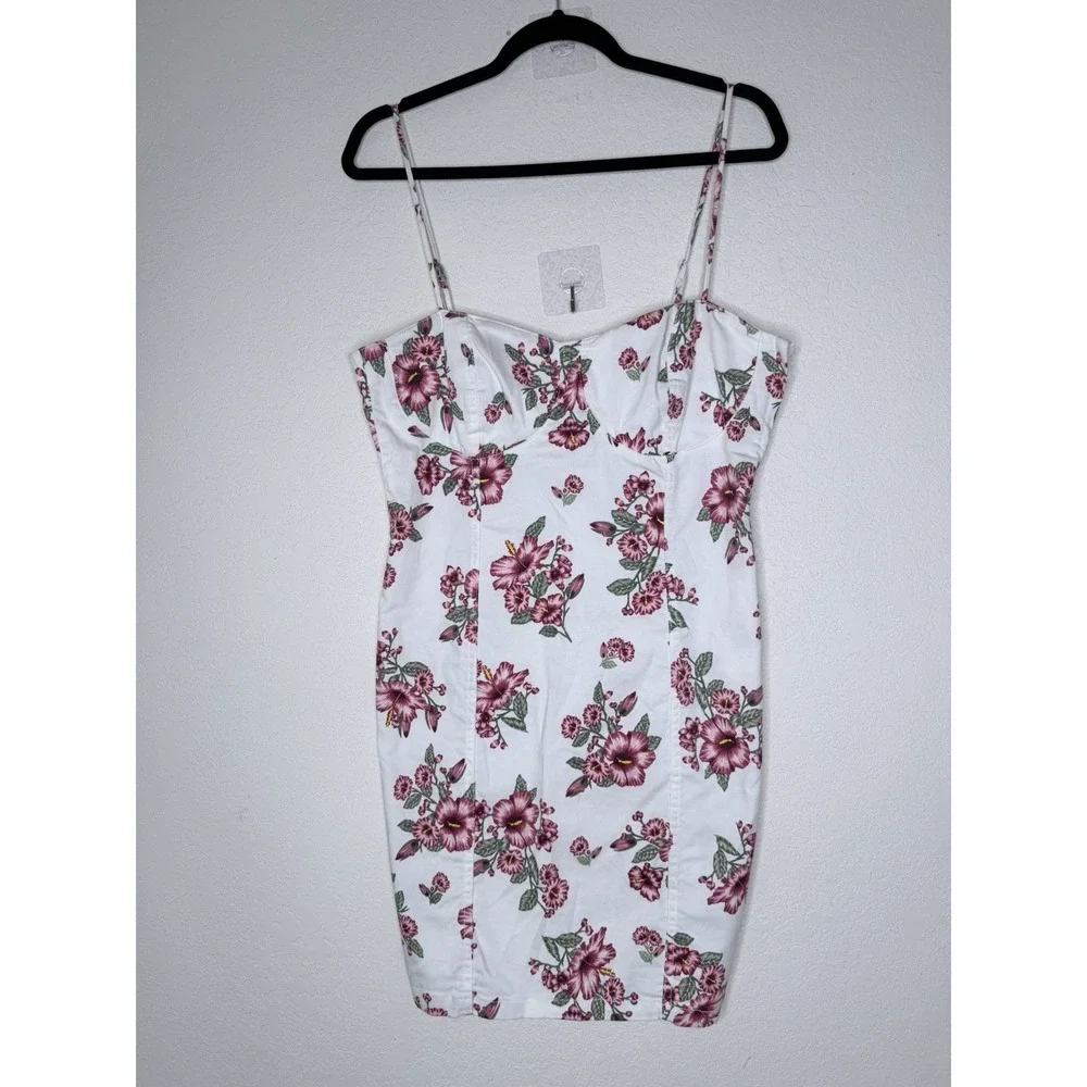 Divided Floral Bodycon Coquette Y2K Dress‎ Sz 14 Romantic Bodycon Babydoll